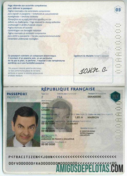 Passaporte francês modelo